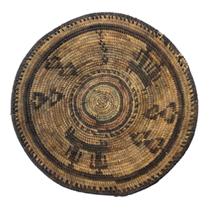 Antique Hand Woven Wicker Figural African Coiled Basket Hausa Nigeria Culture
