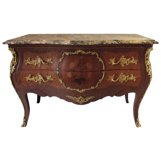 Mid 19th Century French Marquetry And Ormolu Two Drawer Chest