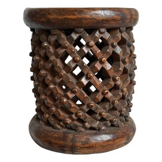 Tribal Vintage Bamileke African Stool / Side Table For Sale
