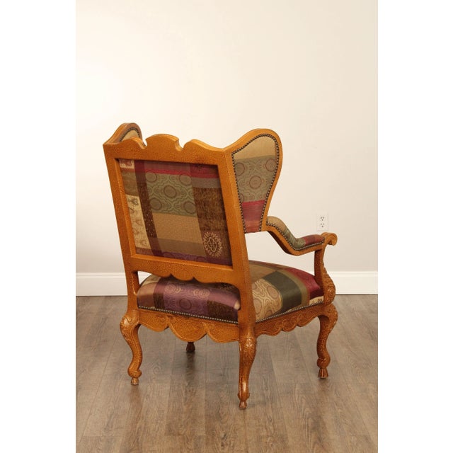 Century Furniture Louis XV Provincial Style Arm Chair and Ottoman For Sale - Image 10 of 12