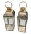 Hollywood Regency Pair of Vintage Hollywood Regency Style Polished Nickel & Brass Large Floor Lanterns For Sale - Image 3 of 12