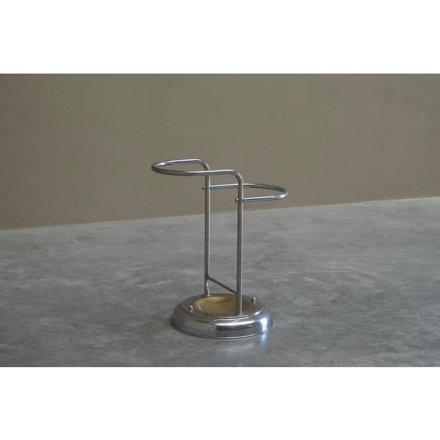1950s Bauhaus Style Crome Plated Umbrella Stand in Brass, 1950s For Sale - Image 5 of 11