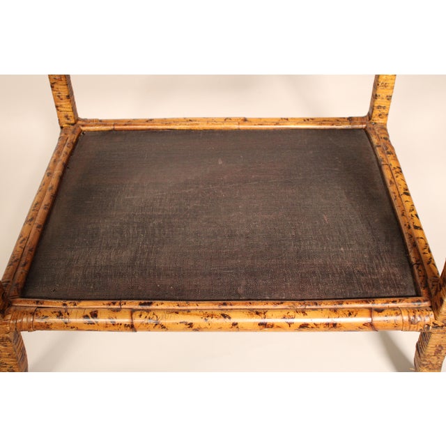 Pair of Aesthetic Movement Style Rattan, Metal and Canvas Side Tables For Sale - Image 11 of 13