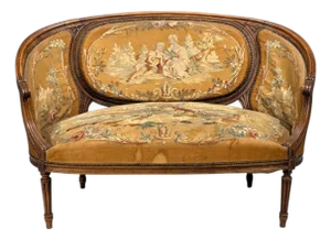 Louis XVI Style, Canape or Settee, Tapestry, Walnut, France, 20th C.