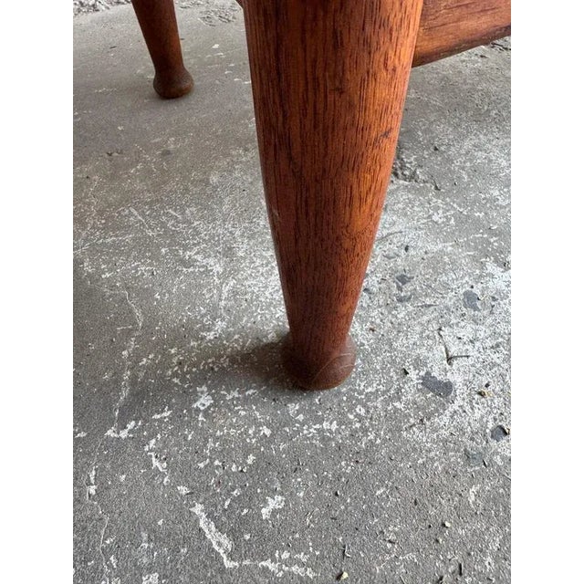 Vintage Oak Coffee Table with Slate Top For Sale - Image 3 of 10