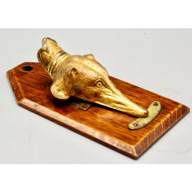English Antique English Greyhound / Whippet Dog Letter Clip Desk Accessory For Sale - Image 3 of 10