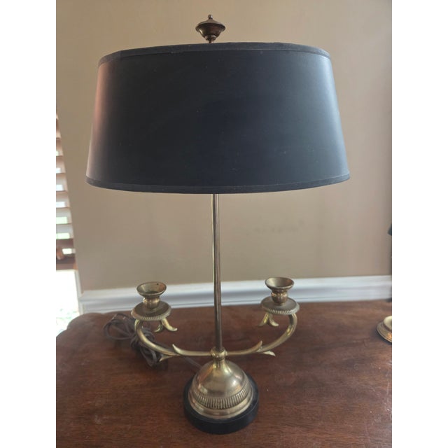 French Vintage Chapman Brass Bouillotte Lamp For Sale - Image 3 of 10