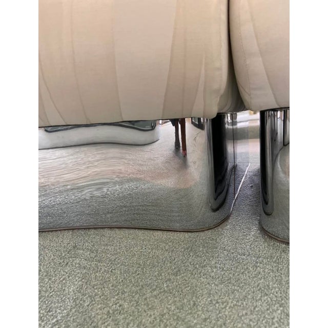 Vintage 1960s Serpentine Sectional Sofa With Chrome Base | by Milo Baughman for Thayer Coggin For Sale - Image 10 of 15