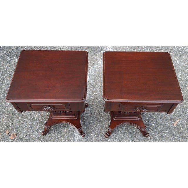 Pair Vander Ley Bros for Betty Lewis Rococo Revival Genuine Mahogany Side Tables, Circa 1920s For Sale In Washington DC - Image 6 of 17