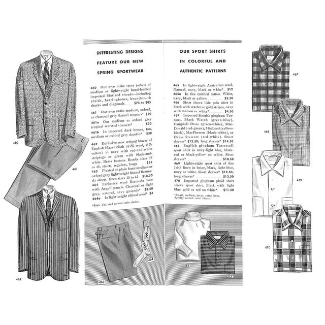 Green Brooks Brothers News for Spring 1955 in Men's and Boys' Clothing and Furnishings For Sale - Image 8 of 10