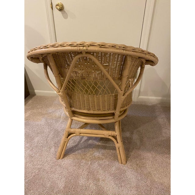 Rustic 1960s Vintage Coastal Transitional Boho Wicker Arm Chair For Sale - Image 3 of 10