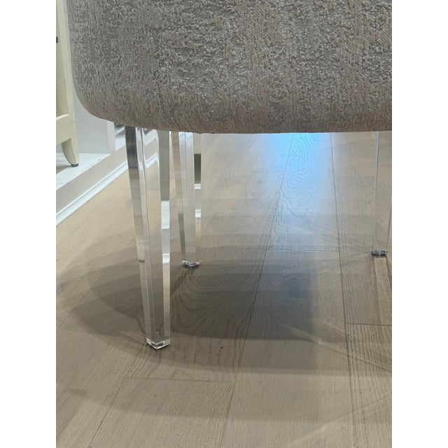 Contemporary Champagne Vanity Chair With Acrylic Legs For Sale - Image 3 of 6