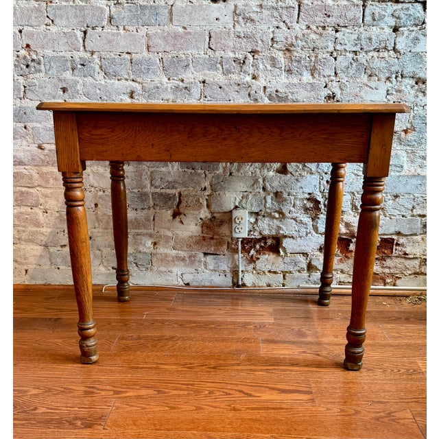 Wood Antique Oak Teacher's Desk For Sale - Image 7 of 7