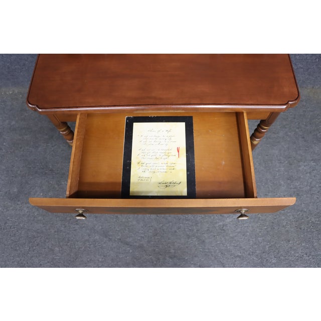Brown Mid-Century Hitchcock Style Cherry Writing Desk With Stenciled Fruit Decoration For Sale - Image 8 of 15