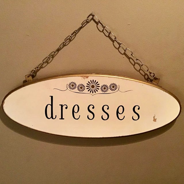 Mid Century Double Sided Hand Painted Boutique Sign