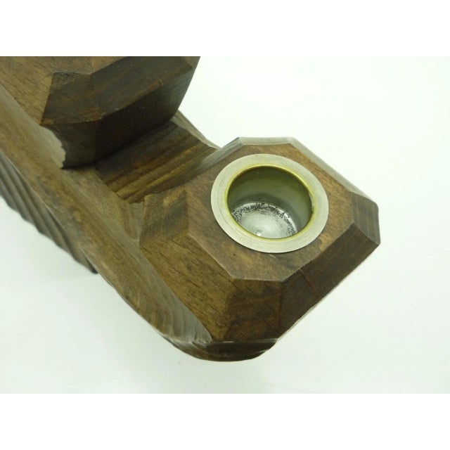 Brown Anthroposophical Oak Candle Holder, 1930s For Sale - Image 8 of 12