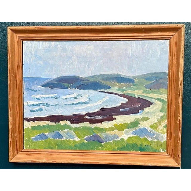 Curt Rydell, Coastal Landscape, 1950s, Oil Painting on Panel, Framed For Sale - Image 11 of 18