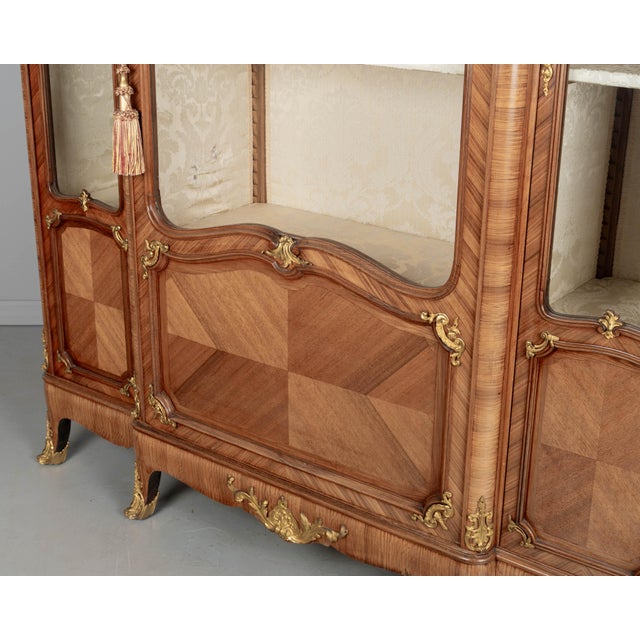 Brown Louis XV Style French Bibliotheque or Cabinet by Schmit & Cie For Sale - Image 8 of 14