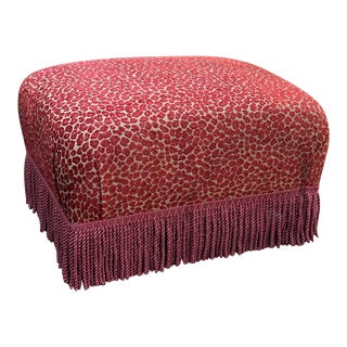 Red Leopard Ottoman For Sale