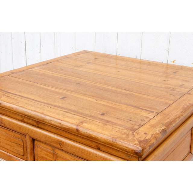 19th Century Bleached Wood Square Center Table For Sale - Image 9 of 12