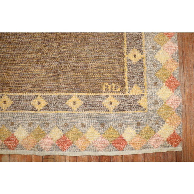 Mid 20th Century Swedish Kilim - 4'4" x 6'7" For Sale In New York - Image 6 of 9