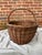 Early 20th Century Large Woven Willow Gathering Basket With Top Handle For Sale - Image 4 of 15