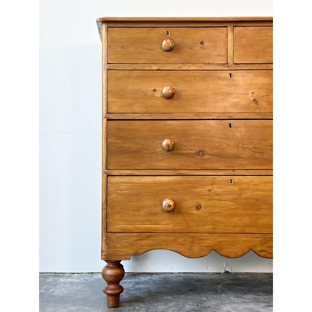 Antique Victorian Pine Chest of Drawers, 2 Over 3 For Sale - Image 4 of 10