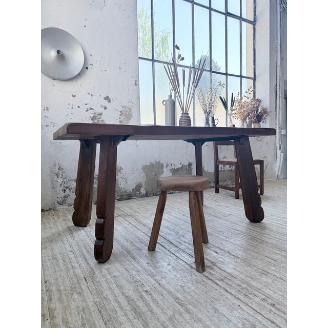 Brutalist Oak Table attributed to De Puydt, Belgium, 1970s For Sale - Image 14 of 18