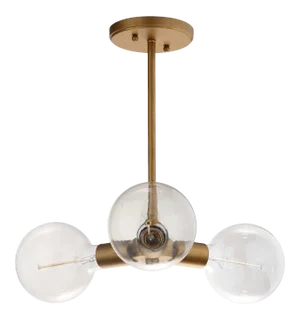 3 Light 18-Inch Diameter Adjustable Pendant - Gold