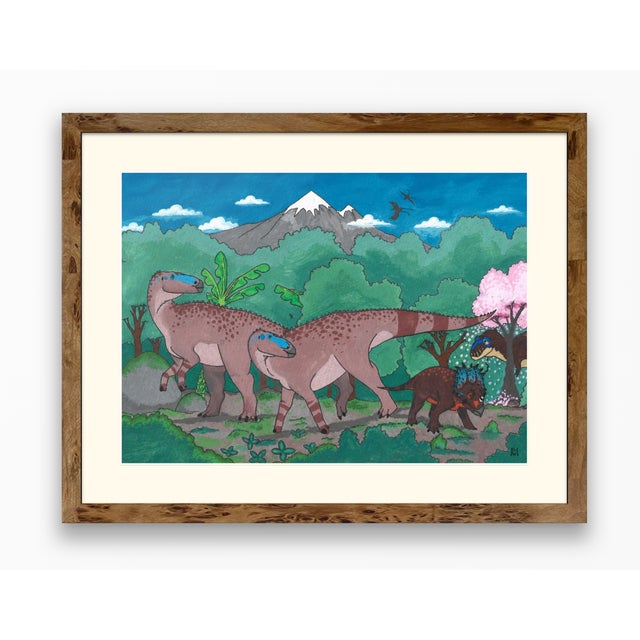 Atelier Aria Lumae Kai Hanna Van Wouden Dinosaur Paradigm Original Gouache Fine Art Cotton Rag Gallery Board Print 24 X 18 For Sale - Image 10 of 15