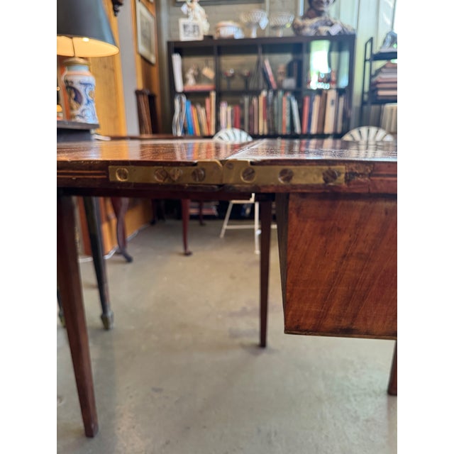 Antique George III Circa 1780 Swing Leg Mahogany Game Table With Satinwood Inlay For Sale - Image 11 of 11