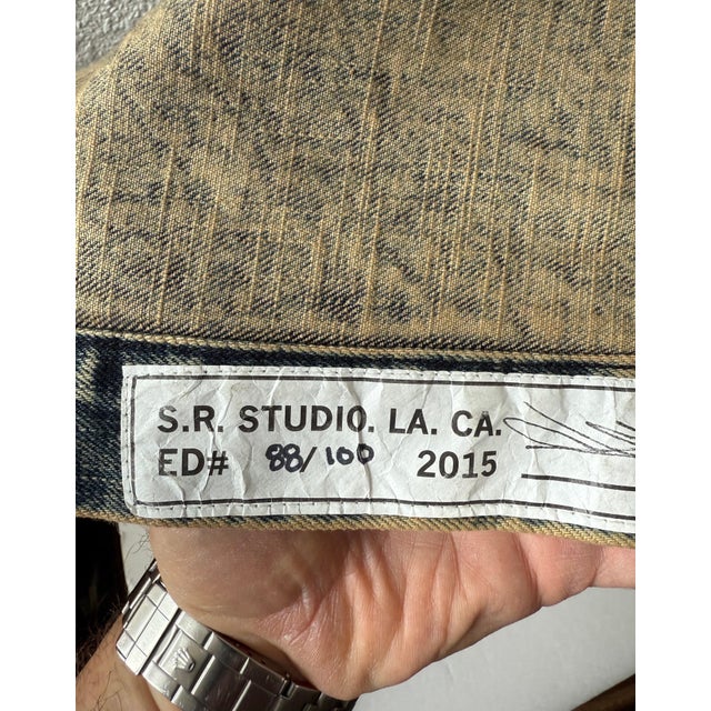 American Sterling Ruby, Sterling Ruby American Flag Denim Chianti Flag Tapestry Wall Hanging Pop Art, 2015 For Sale - Image 3 of 13