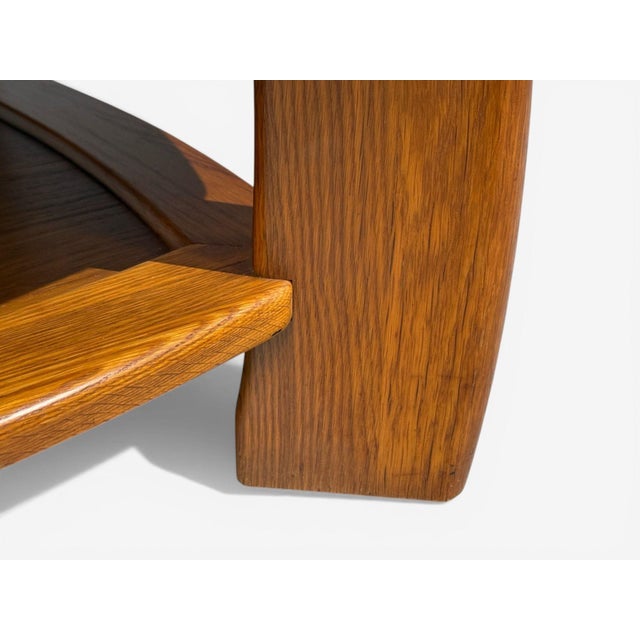 Brown Dutch Modern, Brutalist Coffee Table, Oak, Netherlands, 1970s For Sale - Image 8 of 9