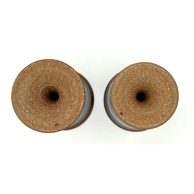 1970s Vintage Stoneware Wine Goblets - A Pair For Sale - Image 5 of 6