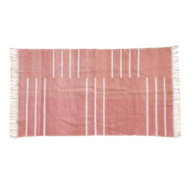 Boho Chic Pomegranate Rug, 6x9, Blush & White For Sale - Image 3 of 3