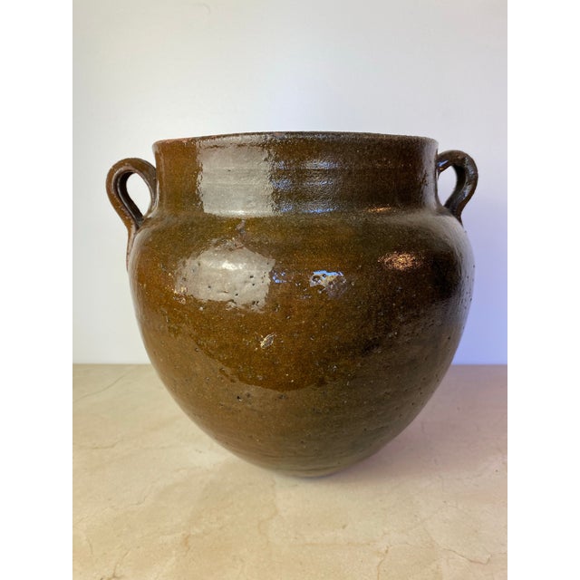 Early 20th Century Antique French Glazed Terracotta Confit Pot, Southwest France For Sale - Image 5 of 12