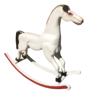 Large Wooden Rocking Horse, 1890s