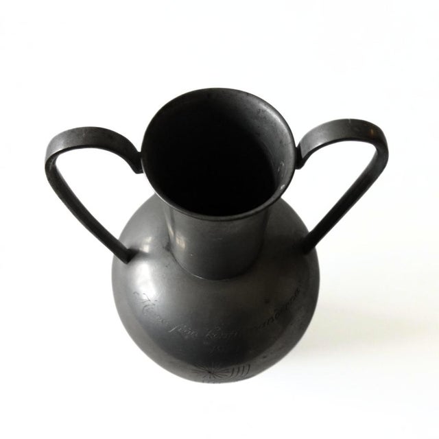 Large Antique Art Deco Pewter/Tin Urn with Two Handles from Svenskt Tenn, 1934 For Sale - Image 3 of 7