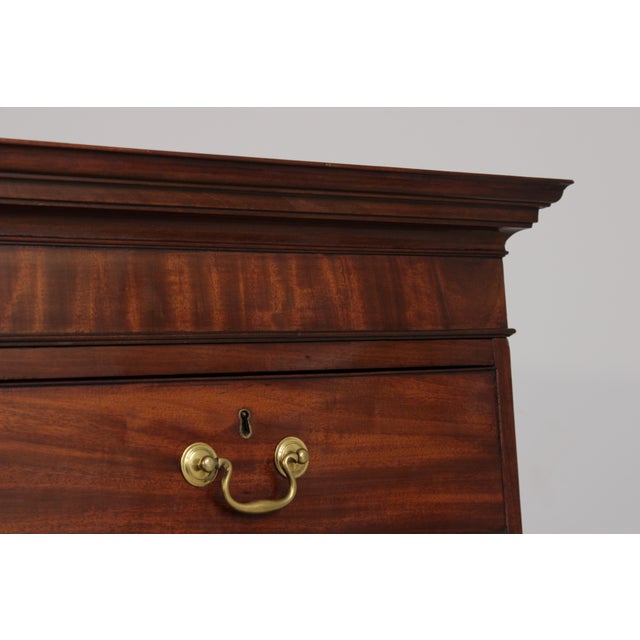 Wood Antique 19th Century Chippendale Style Mahogany Chest on Chest For Sale - Image 7 of 12