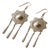 Vintage Hill Tribe Starburst Dangle Earrings - Boho Silver Drop Fringe Earrings, Pair For Sale