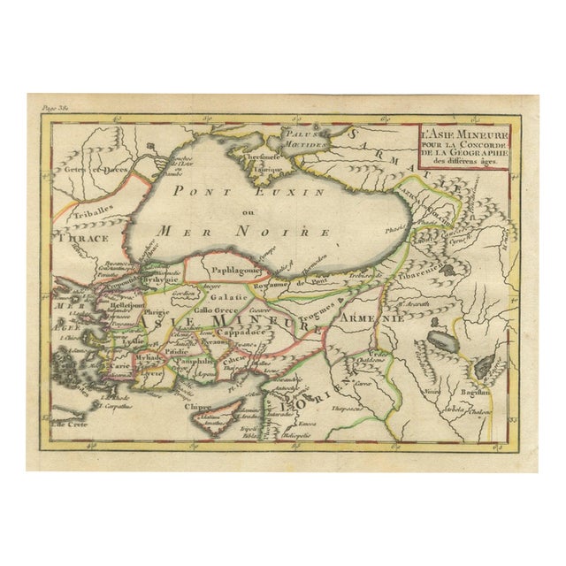 Antique Map of Asia Minor by Pluche, 1765 For Sale