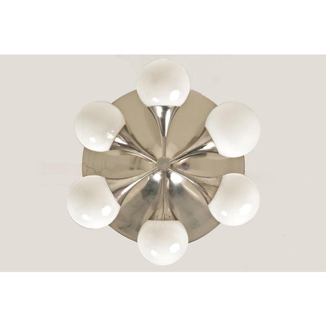 Metal Ceiling Light with Opaque Glass Balls, Germany, 1960s For Sale - Image 7 of 10