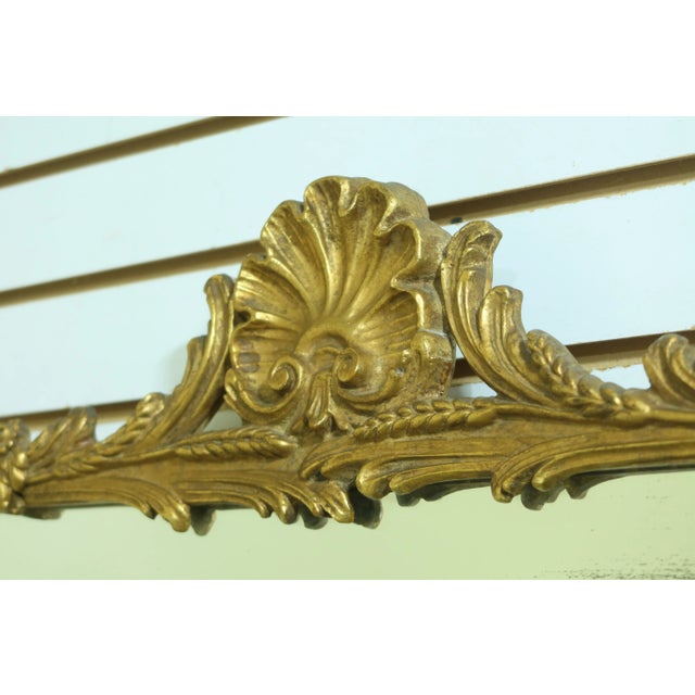 Gold Chippendale Style Gold Framed Shell Top Mirror For Sale - Image 8 of 11