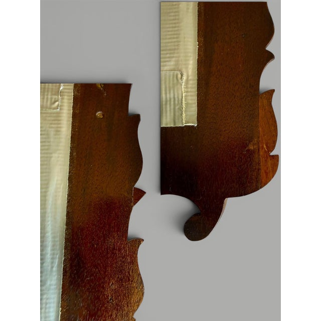 Antique Victorian Eastlake Wall Mirror Pocket Shelf-Carved Walnut-Gothic Hall For Sale - Image 9 of 11