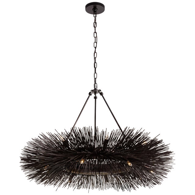 Strada Ring Chandelier in Aged Iron Designer: Kelly Wearstler Canopy: 5.5" Round Mounting: Chain Shade Detail: No Option...