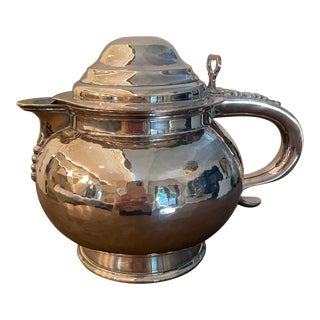 Barker Ellis 1787 King George III Shilling Hammered Silverplate Lidded Pitcher - Menorah England Mark For Sale