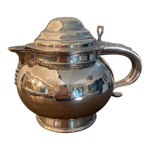 Barker Ellis 1787 King George III Shilling Hammered Silverplate Lidded Pitcher - Menorah England Mark