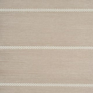 SAMPLE - Schumacher Checkered Stripe Sisal Wallpaper In Flax 1 For Sale