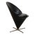 Verner Panton Cone-chair upholstered in black leather. The chairs have been reupholstered two years ago and appear with a...