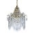Vintage Crystal Waterfall Chandelier With Brass Frame For Sale